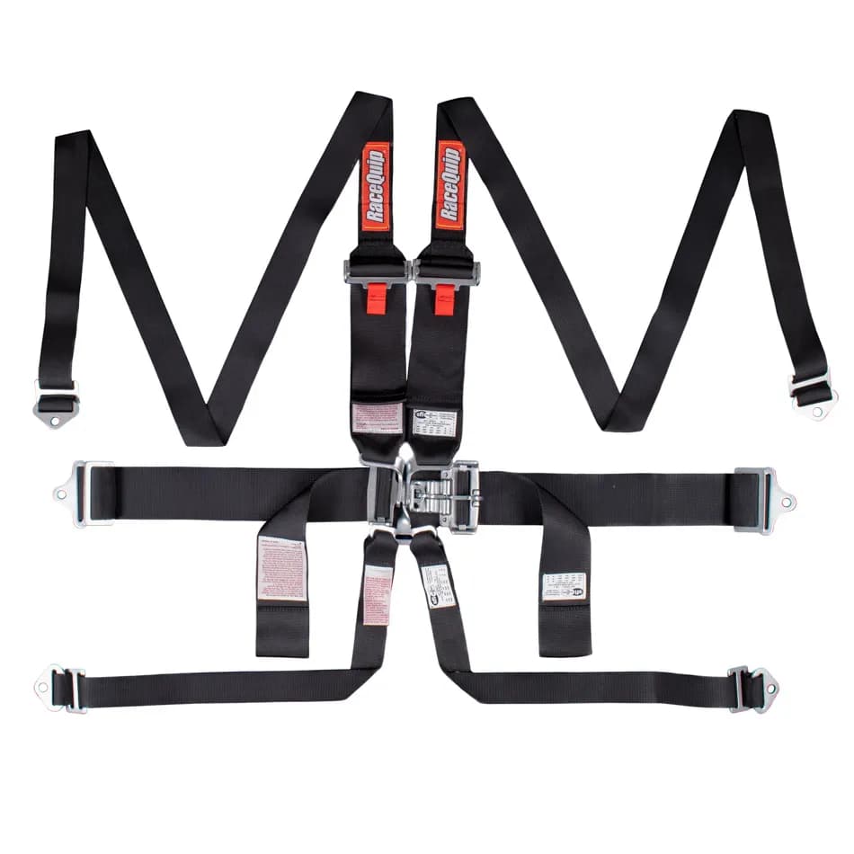 Latch & Link Hans 6 Point Auto Racing Harness Set Sfi 16.1 Hnr Seat Belt Set Blk