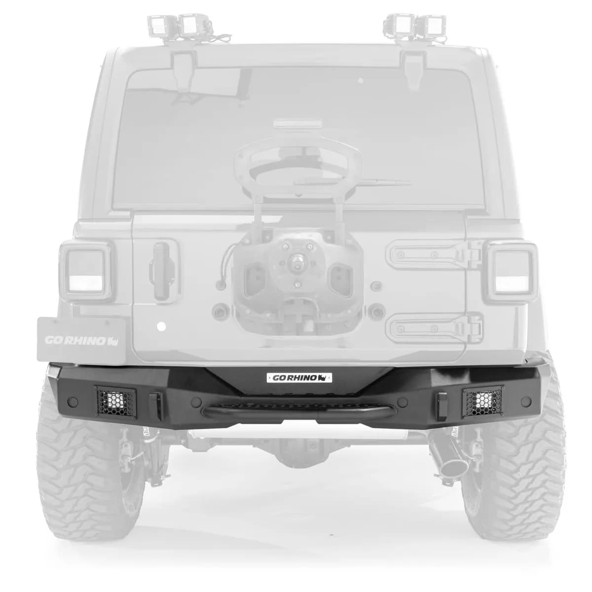 Go Rhino 331210T - Rockline Rear Full Width Bumper - Textured Black