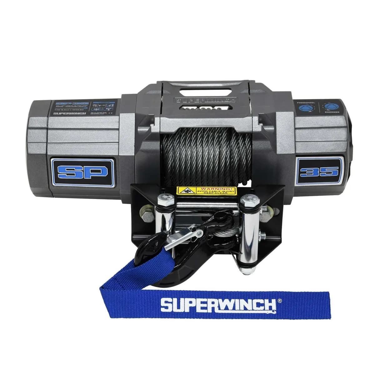 SP 35 Powersports 3500lb 12V DC Winch with Steel Wire Rope Graphite - 1135240