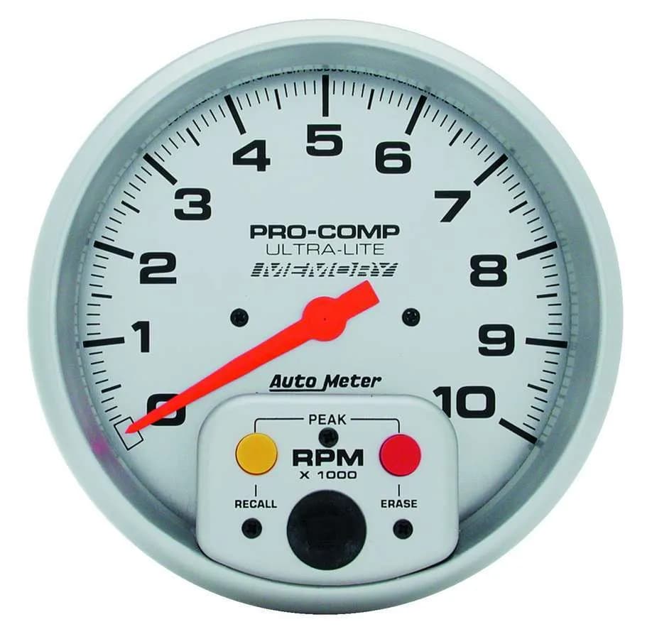 5in. In-Dash Tachometer; 0-10;000 Rpm; Ultra-Lite W/Memory