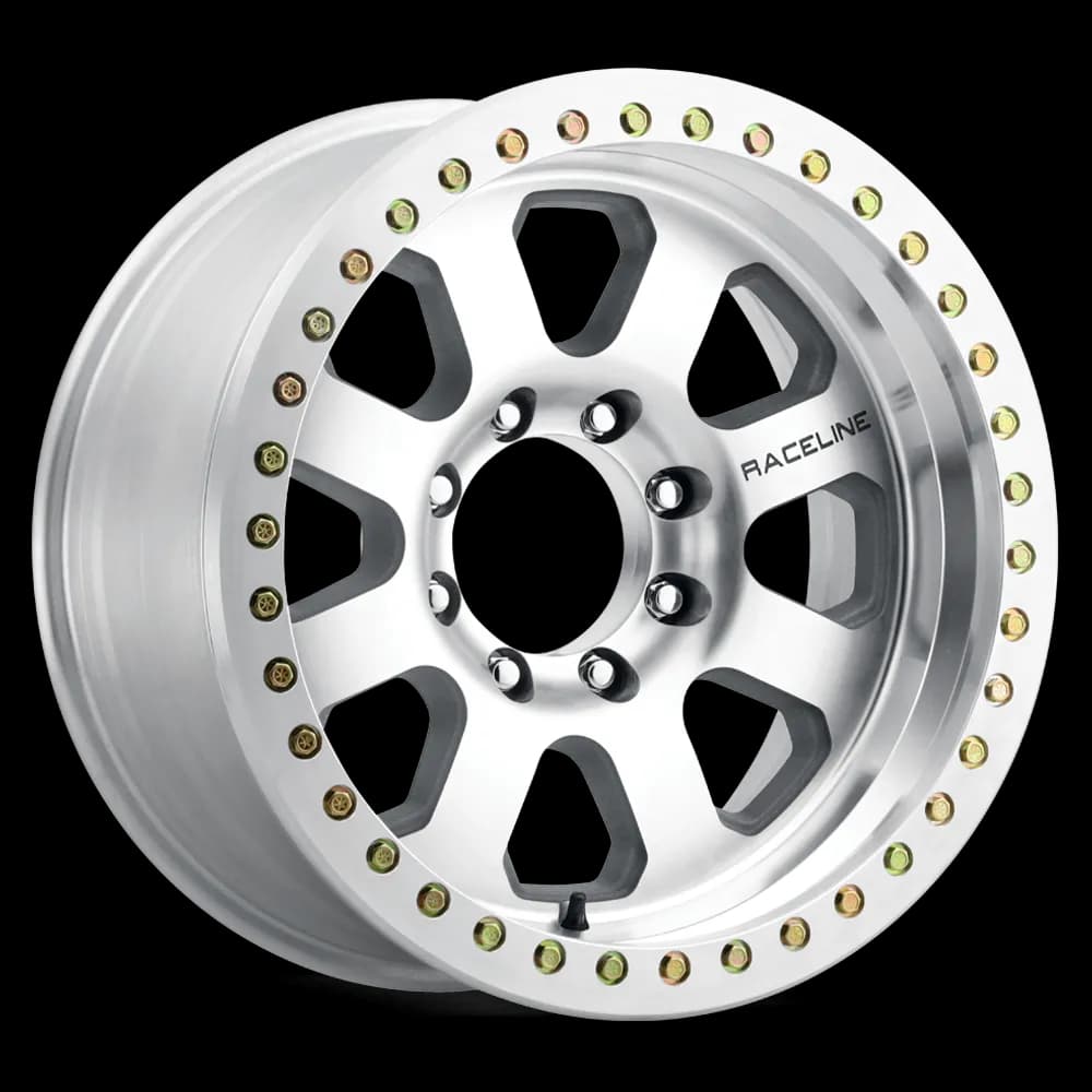 Aluminum Wheels 20x10 Avenger Beadlock RT260M Machined Silver -38 Offset 8 on 170 Bolt Pattern 130.81 Bore Raceline