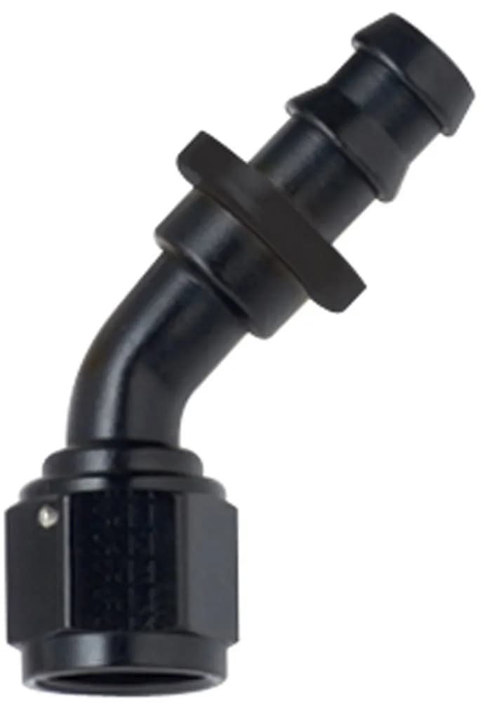 Fragola 45 Degree Race -10 AN Hose End Series 8000 Push-Lite Black