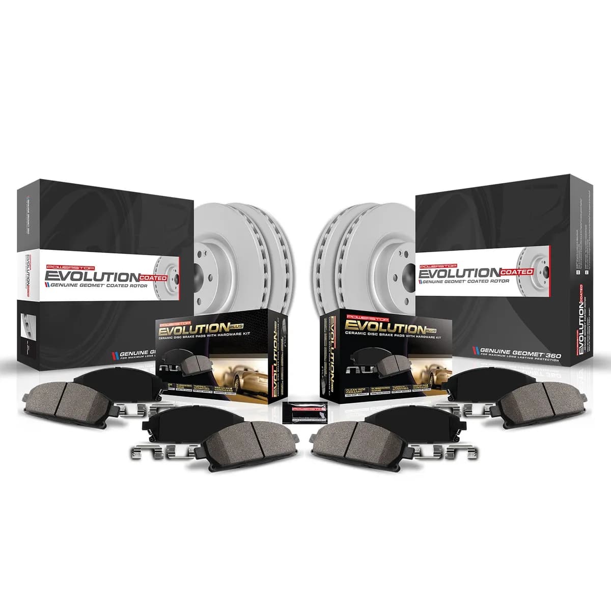 Z17 Geomet Coated Rotor Kit: Genuine Geomet Fully Coated Rotors; Ceramic Pads W/Hardware