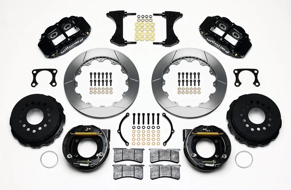Wilwood FNSL4R Rear P-Brk Kit 12.88in Drill Polish Big Ford Old Style 2.36in Offset