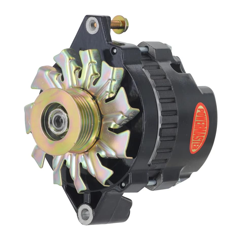 Racing Alternator; GM CS130; 140 Amp; 16 Volt; 6 Groove Pulley; 2 Ear Mount; Black Finish;