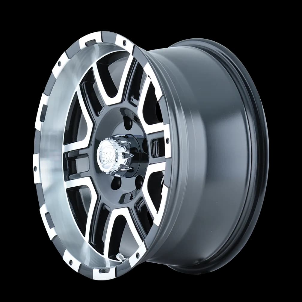 Cast Aluminum Wheels 179 BK 16x8 Machined Face Black 8 On 165.1 Bolt Pattern 10 Offset ION Wheels