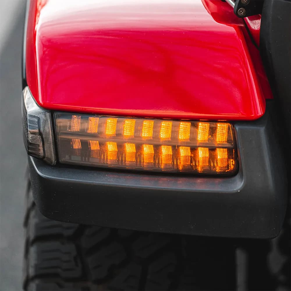 Xprite LED Turn Signal Lights for Jeep Wrangler JL & Gladiator JT – Sequential Amber Parking Lights with Smoked Lens | Plug & Play Upgrade