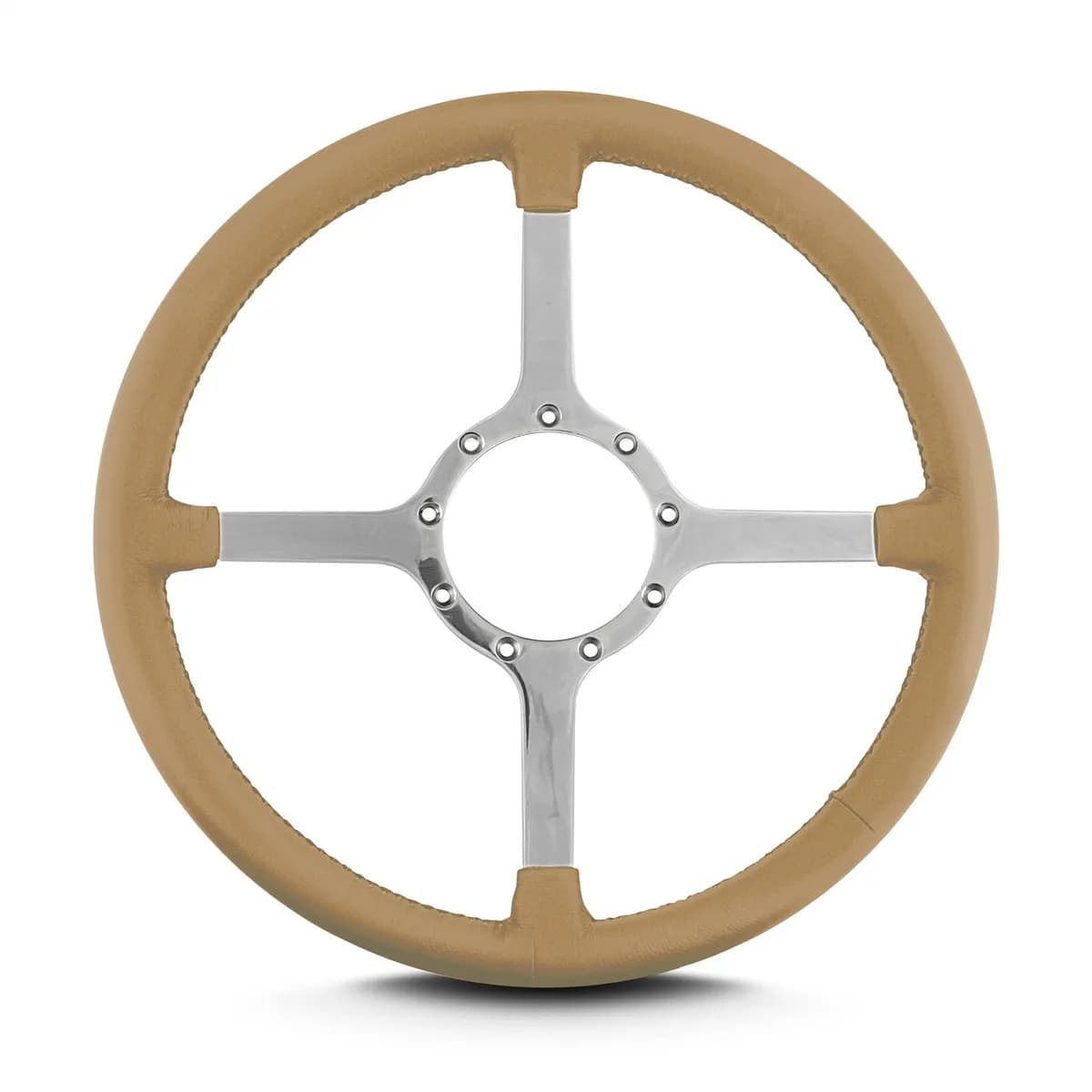 Lecarra Mark 4 Classic Steering Wheel; Tan; Polished Spokes; 15 in. Standard Grip;