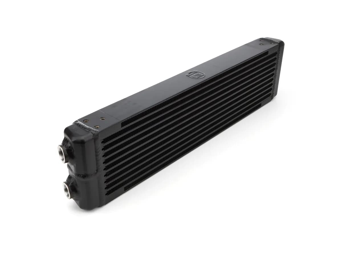 Universal Dual-Pass Oil Cooler w Direct Fitment for Porsche 911 center front oil cooler RS Style - M22 x 1.5 connections - 24 ftL x 5.75 ftH x 2.16 ftW