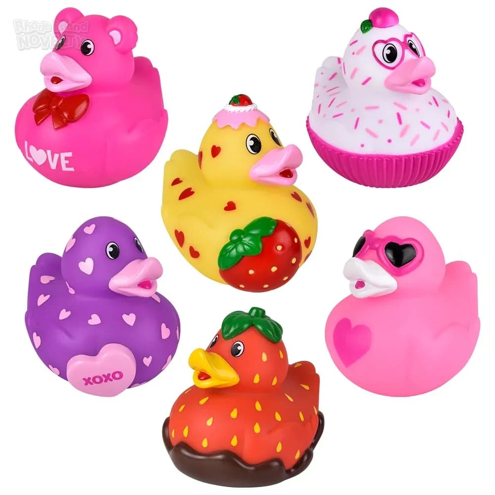 3.5\" Valentine's Rubber Duck Assortment 12ct