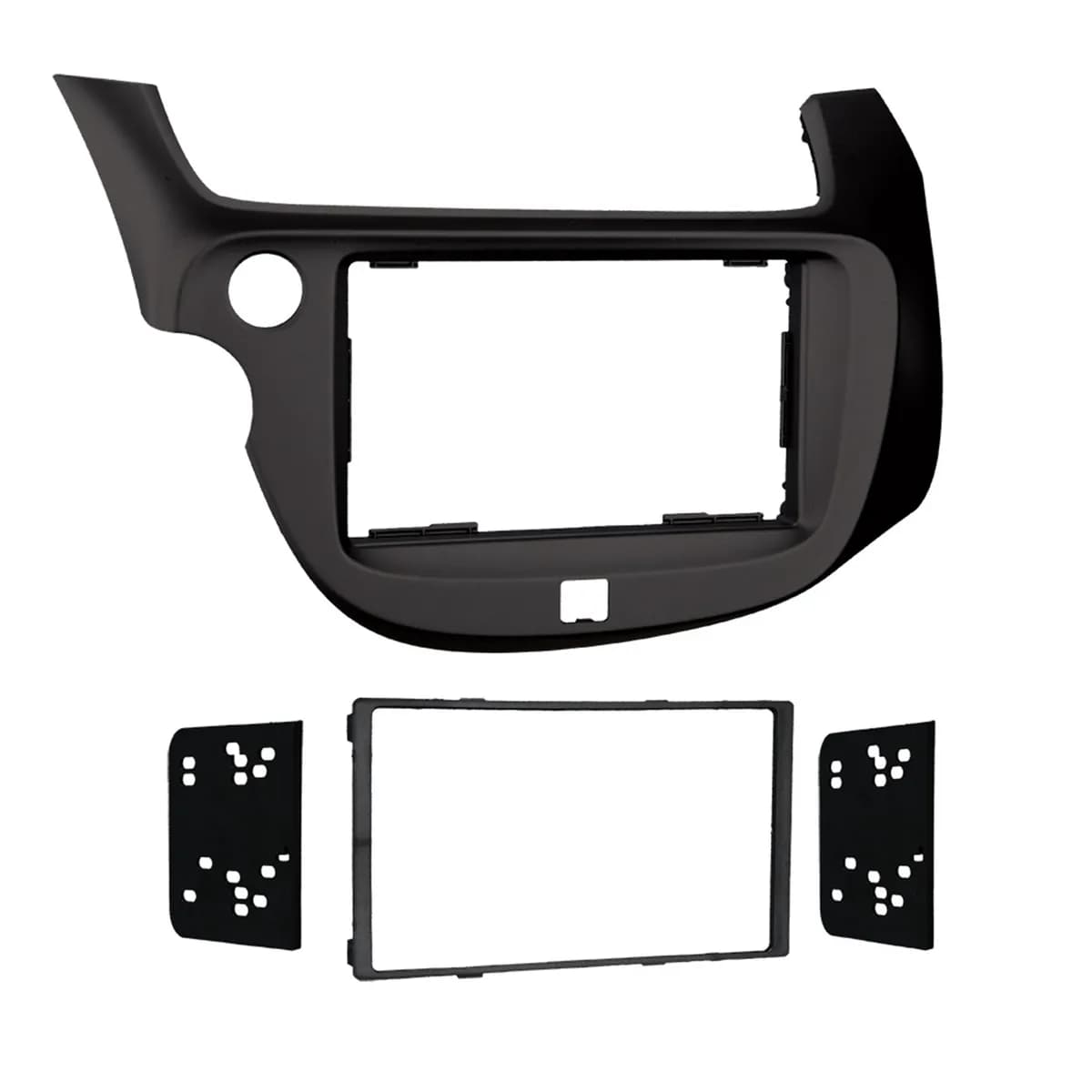 Custom Fit Mounting Kit; Double Din Radio Provision; Incl.: Radio Housing/Iso Ddin Brackets/Iso Ddin Trim Plate; Black;