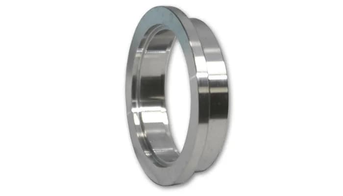 Wastegate Outlet Flange; 1.75 In. Tube Recess Id; 56.13mm Flange Od; 3.3mm Apex Width; 304 Stainless Steel; 45mm Crfd; 2.2mm Crfdd; 11.9mm Thickness; 41.3mm Port Id; 2mm Trd;