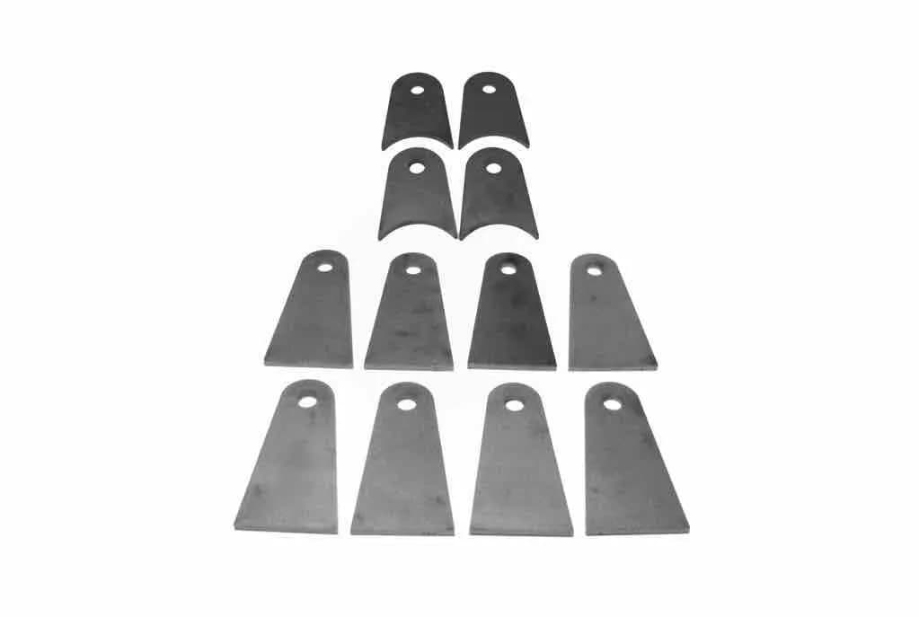 Steinjäger Tabs and Clevises, Weld On 4 Link Tab and Clevis Kits 0.750 Bore 3.50 Axle Diameter 2.50 Long Axle Tab 4.00 Inch Straight Tab 4 Axle Tabs, 8 Straight Tabs