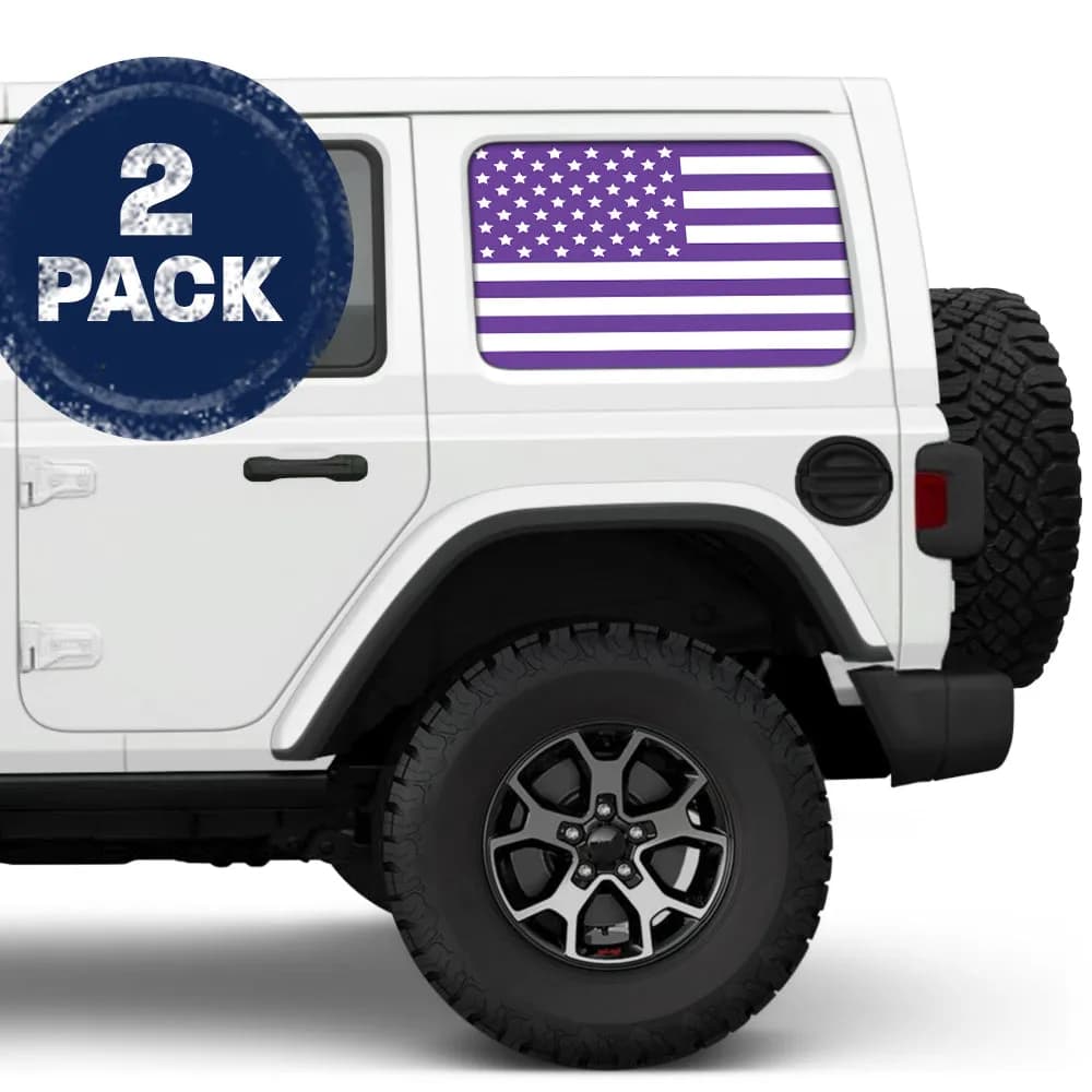White & Purple Side Windows Printed Vinyl Decal