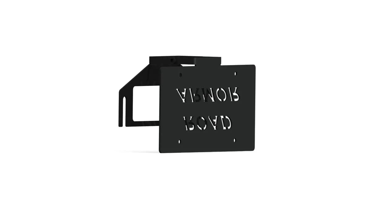 Common Bumper License Plate Mount | 3.6" Offset Fairlead - Texture Black