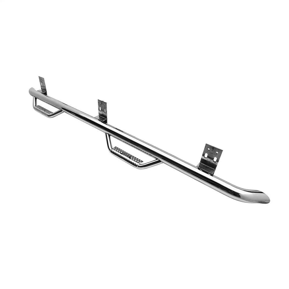 0915 RAM 1500 5.7/6.4 ft Bed Wheel to Wheel Nerf Steps W/Cleated Steps; 4 Step; Stainless Steel
