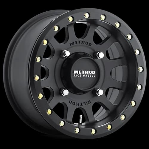 Aluminum Wheels 15x6 MR401 Beadlock UTV Bolt Pattern 4 On 136 Offset 53 Lip Size 0 Matte Black MB Method