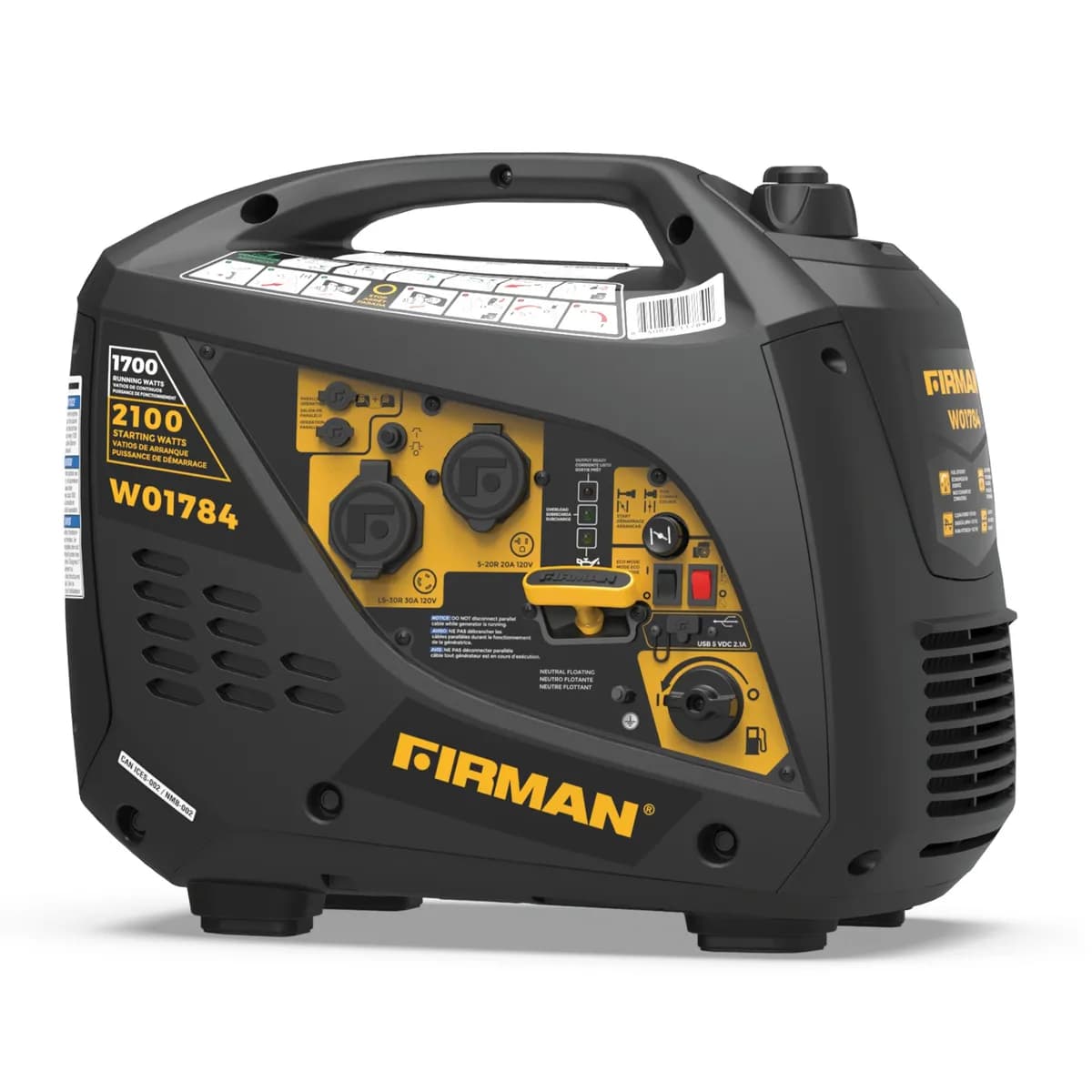 W01784inverter 2100/1700w Recoil Start Gasoline Powered Parallel Builtin Portable Generator