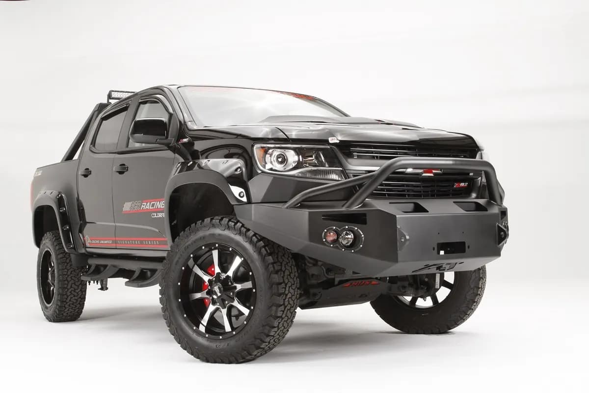 Premium Winch Front Bumper; 2 Stage Black Powder Coated; w/Pre Runner Guard;