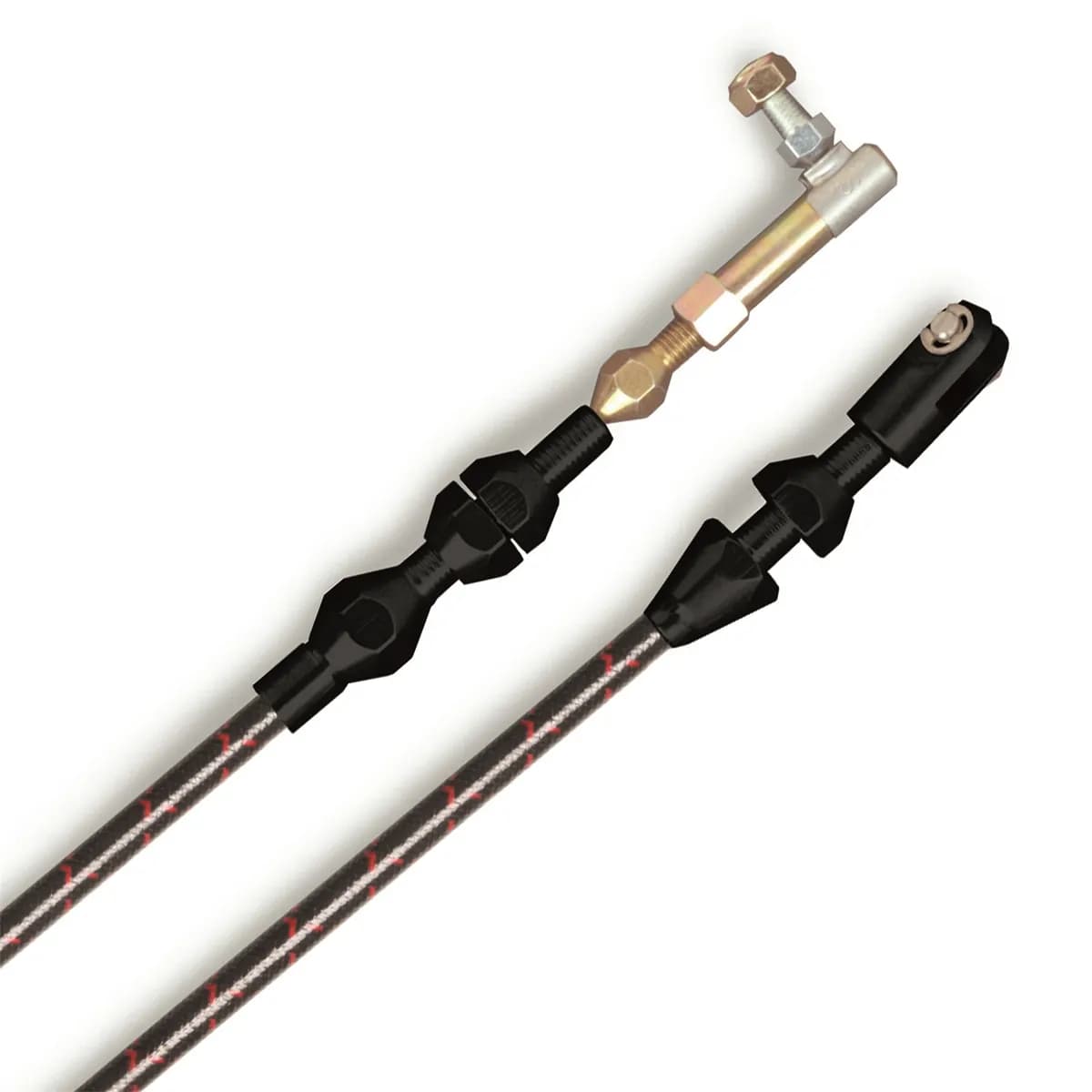 Vintage Series Throttle Cable Kit; Standard; U-Cut-To-Fit; 24 in.; Incl. Aluminum Ferrules/Instructions/Black Wrap w/Red Tracers/Black Aluminum Fittings;