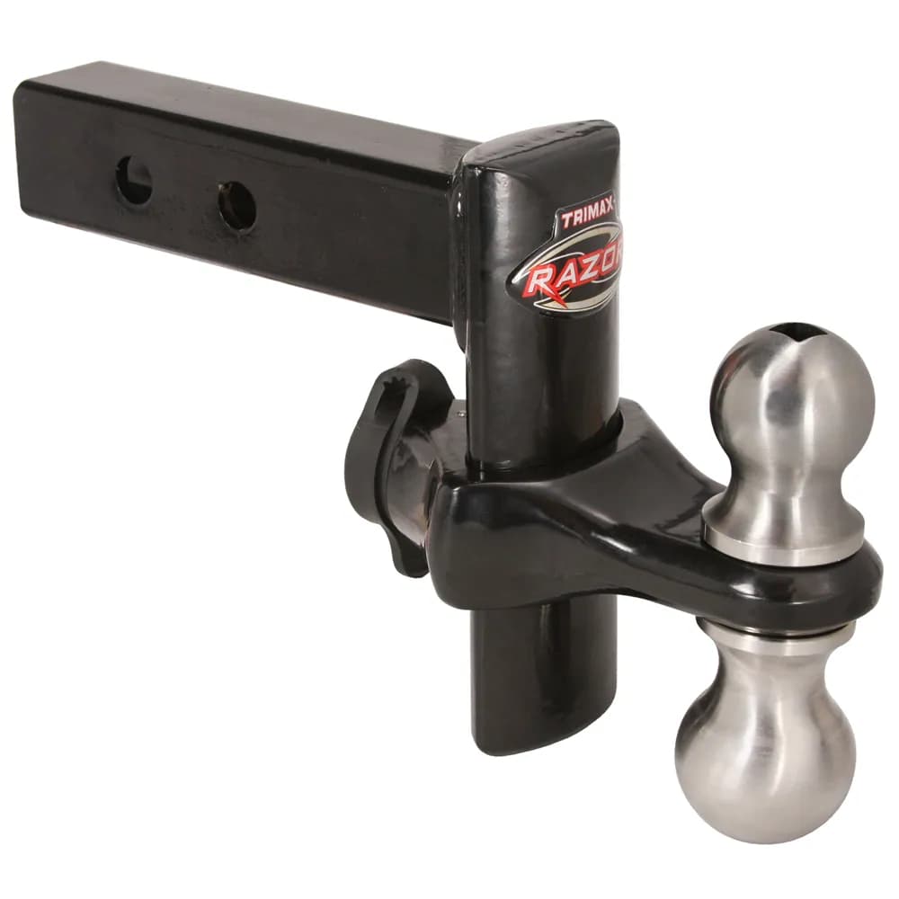 Trimax Razor 6in Drop/Rise Powder Coat Black Includes Dual 2in And 25/16in Towballs