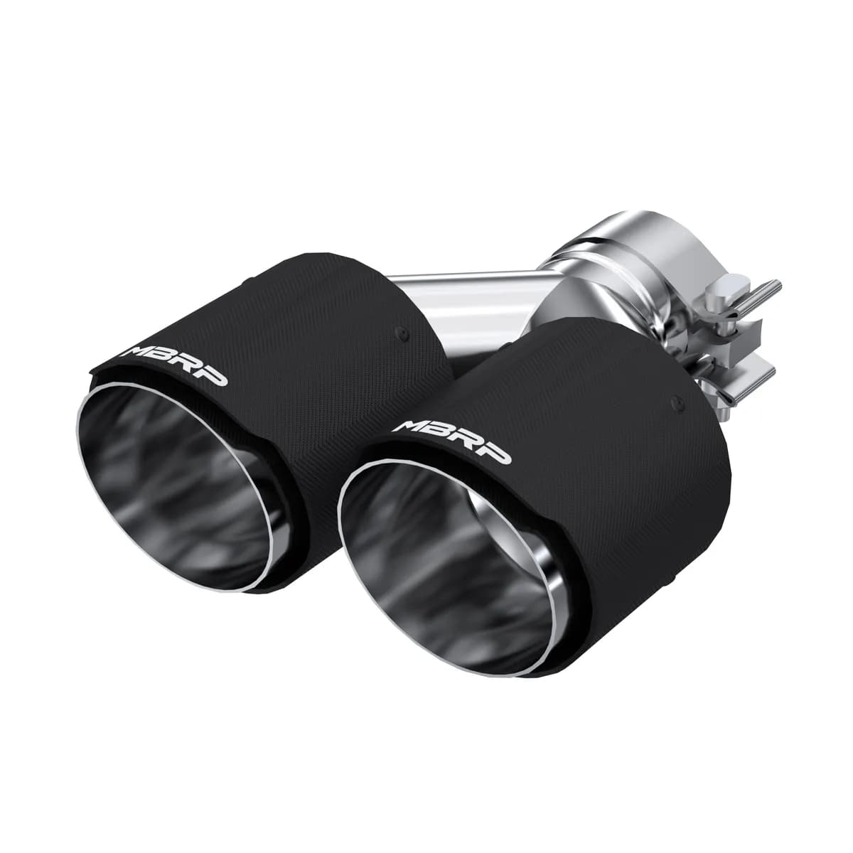 Carbon Fiber Exhaust Tip; 2.5 in. Inlet Diameter; Dual 4 in. Outlet Diameter Out Dual Wall; Carbon Fiber;