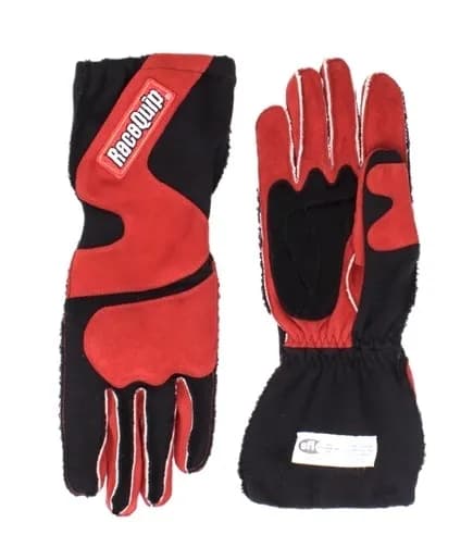 356 Series 2 Layer Nomex Outseam Race Gloves Sfi 3.3 5 Red & Black Xlarge