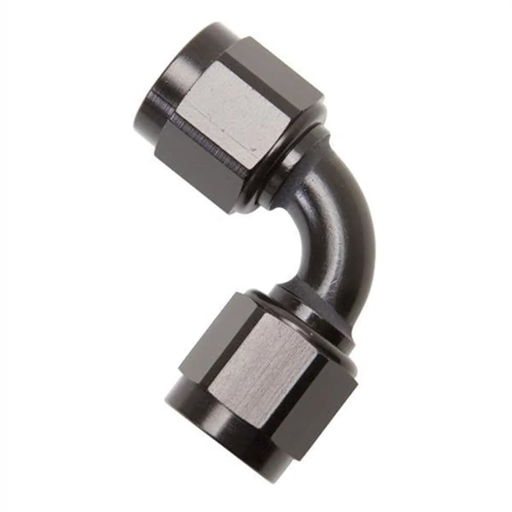 10 AN Female 90 Deg to AN Female Adapter Black Anodized