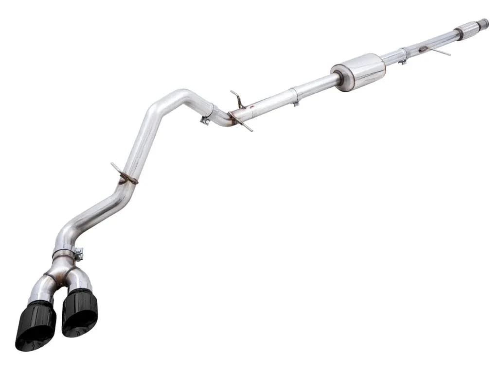 AWE 0FG Catback Dual Side Exit Exhaust for 4th Gen Silverado/Sierra 1500 5.3L (Flat Bumper) - Diamond Black Tips