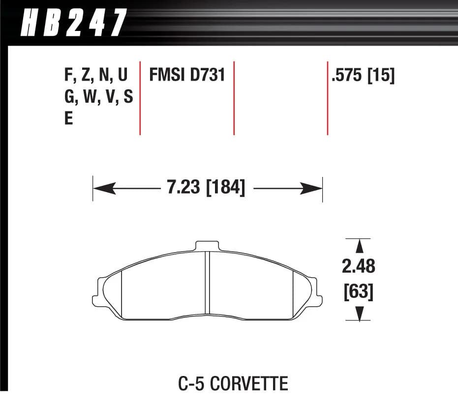 Performance Ceramic Disc Brake Pad; 0.575 Thickness;