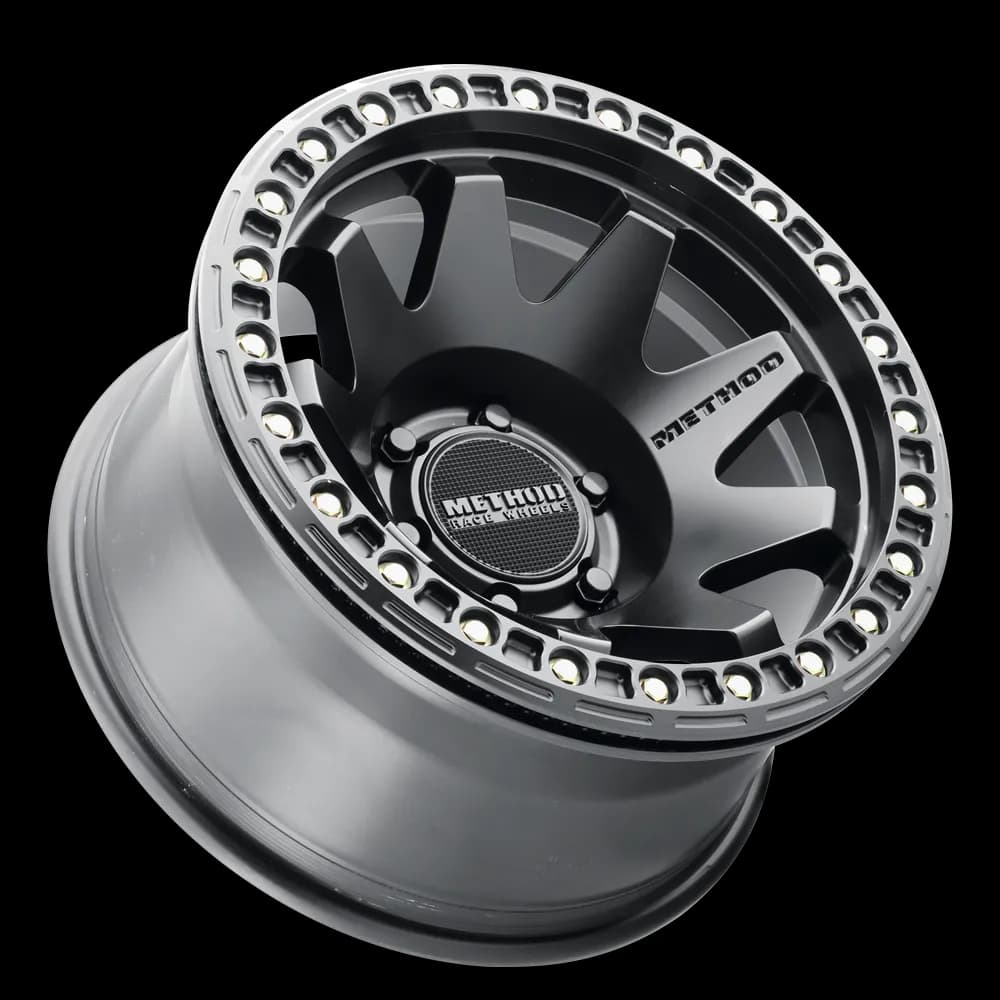 Aluminum Wheels 17x9 MR108 Bolt Pattern 6 On 139.7 Offset -44 Lip Size 0.63 Matte Black MB Method