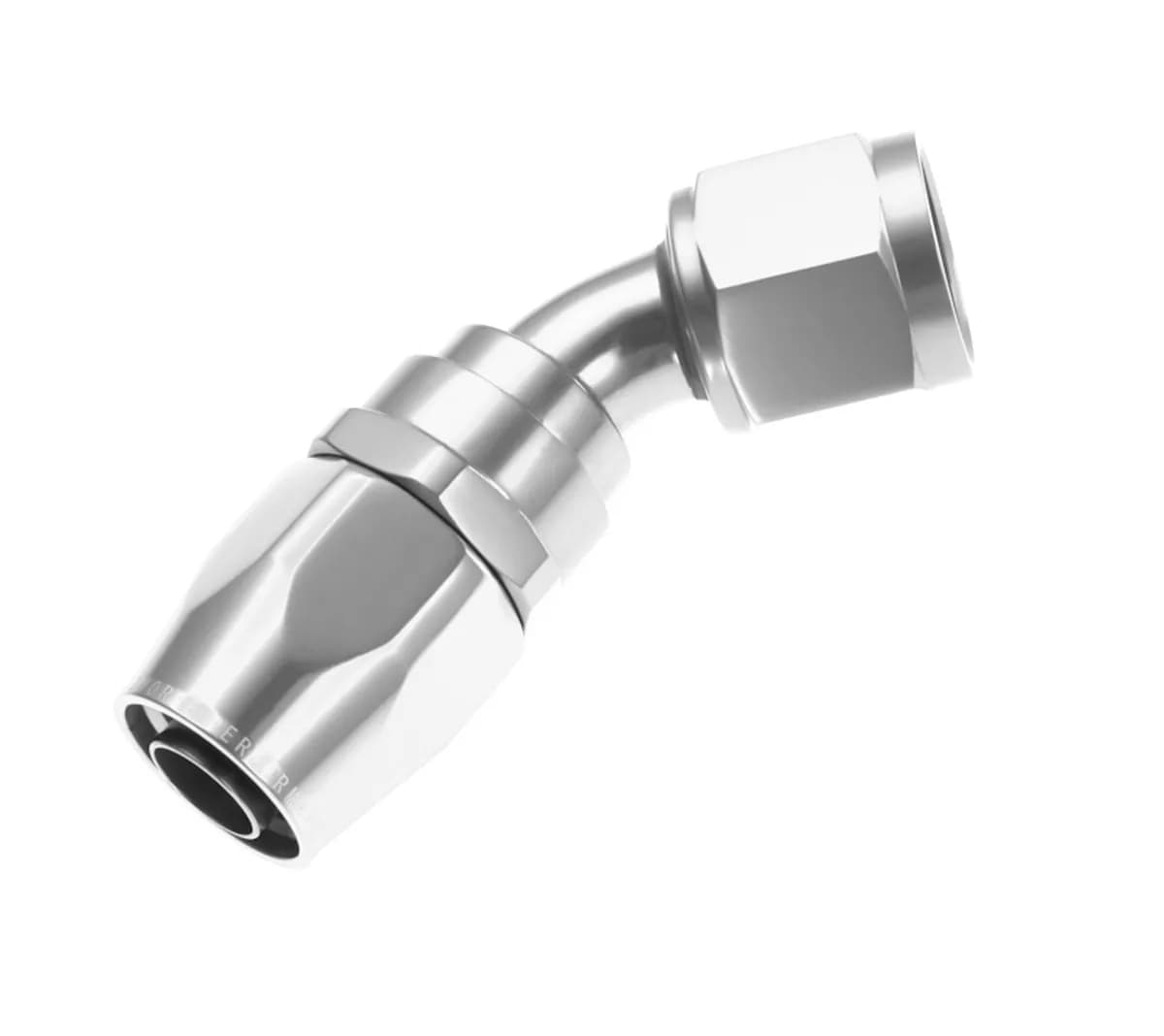 10 45 Degree Female Aluminum Hose End Clear