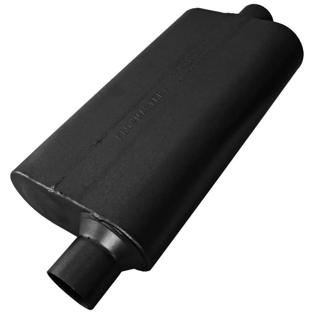 50 Series Delta Flow Muffler 2.50in IN (O) / OUT (C): ea 409S Stainless Steel
