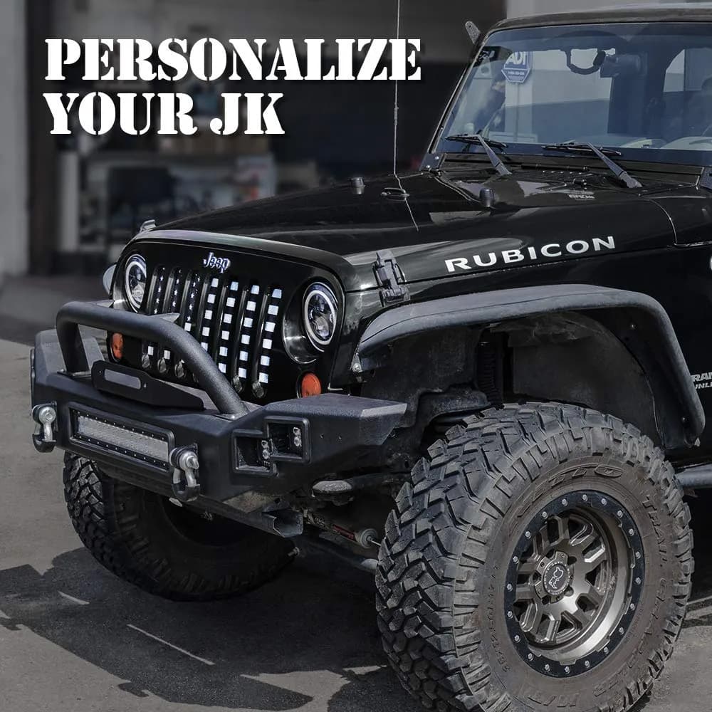 Xprite American Flag Grille Insert for 2007-2018 Jeep Wrangler JK