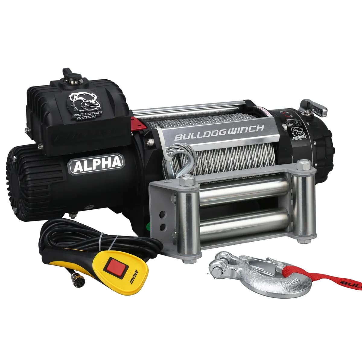 15,000 LB Truck Winch 80 Ft Wire Rope Roller Fairlead Bulldog Winch