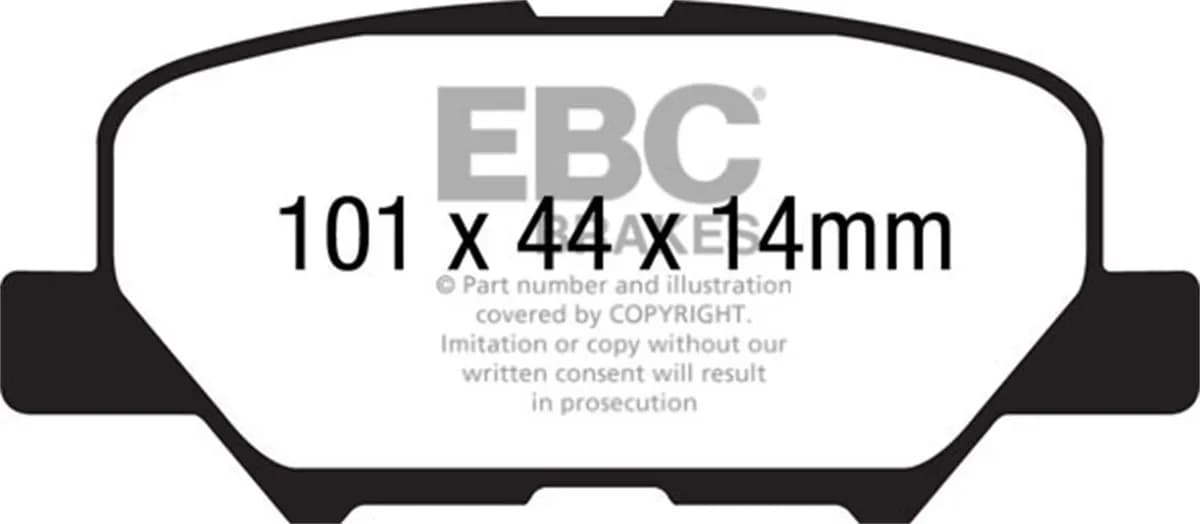 Truck/SUV Extra Duty Brake Pads; FMSI Pad No. D1679; Solid; 302mm Dia.; 36mm Height; 10mm Thick; 69mm Center Hole Dia.; Pad Dimensions: 101 x 44 x 14mm;