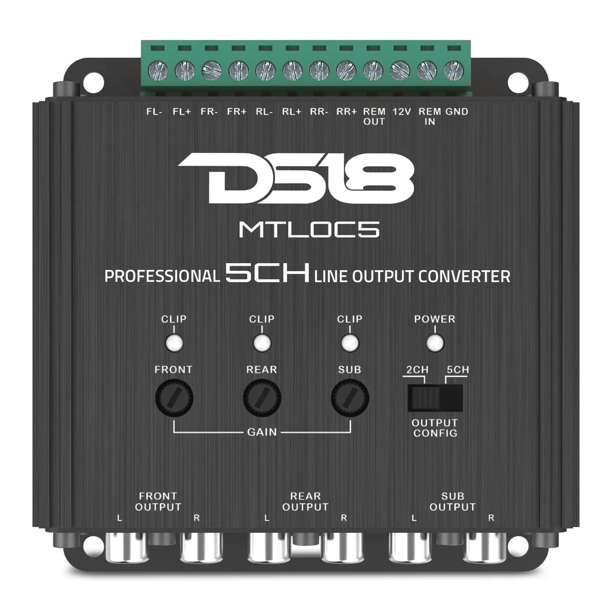 5-Channel | Speaker Emulator | Remote Out | Level Matching Controls | LED Clip Indicator | Load Selector | Input Mode Selector
