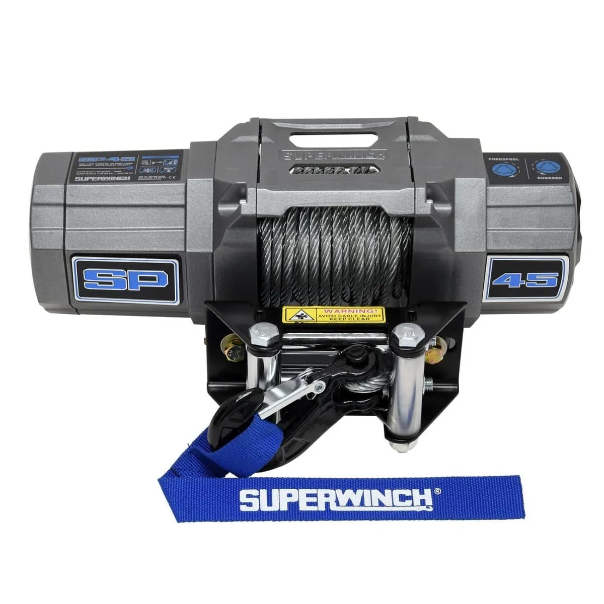 SP 45 Powersports 4500lb 12V DC Winch with Steel Wire Rope Graphite - 1145240