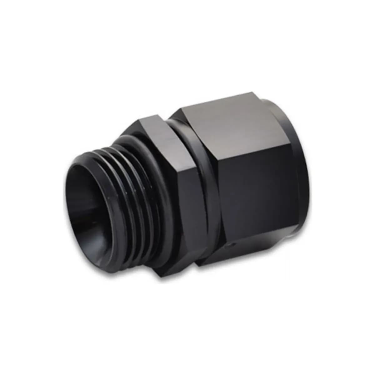 Female AN Flare to Male ORB Adapter Fitting; -8AN Female x -8AN ORB; 6061 Aluminum; Black Anodized;