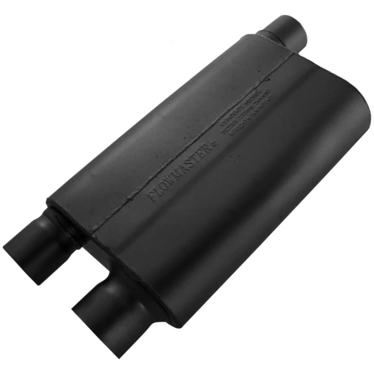 80 Series Crossflow Muffler 3.00in IN (O) / 2.50in OUT (D) Chev. Camaro / Pontiac Firebird 82-02 V-8 Only: ea 16 Gauge Aluminized Steel