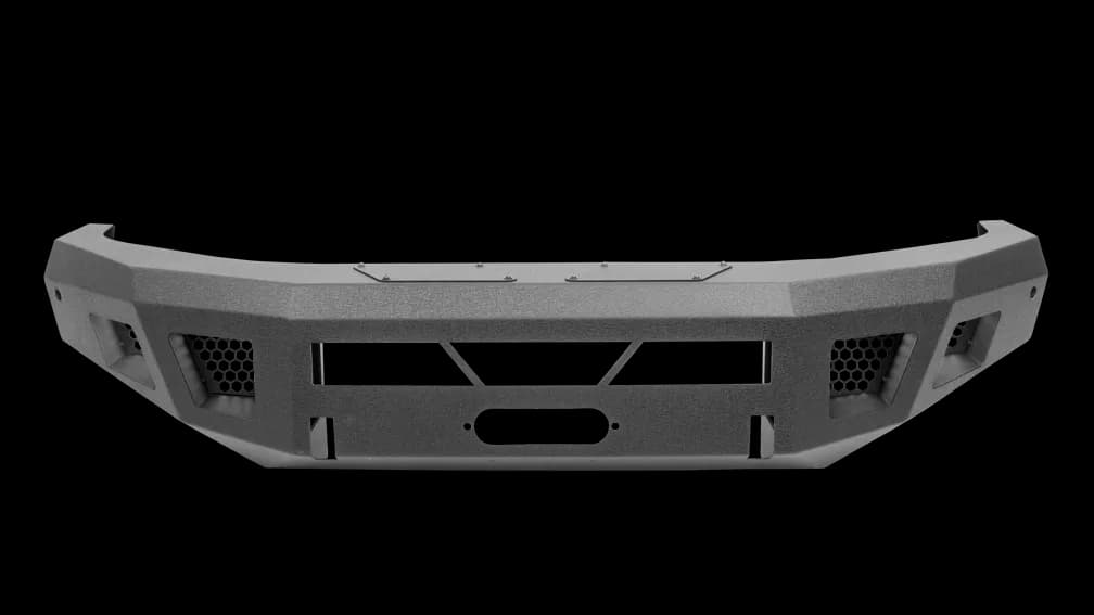 ECO-Series Front Winch Bumper; 1/8 in. Steel Plate w/1/4 in. Winch Plate; Textured Black;