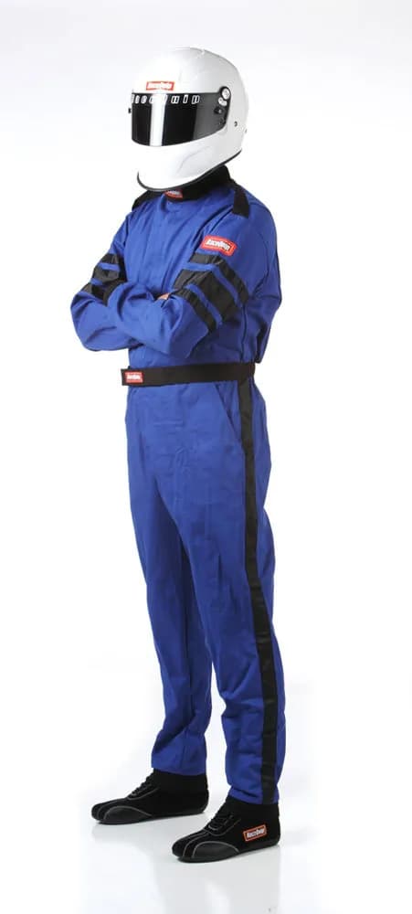 One Piece Single Layer Racing Driver Fire Suit; Sfi 3.2a/ 1 ; Blue Large