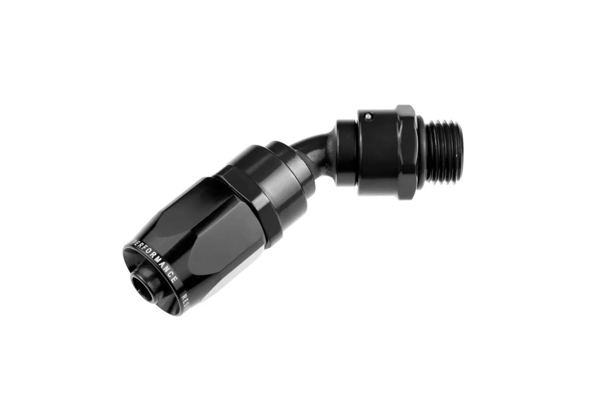 10 an 45 Degree Hose End With 10 Orb Male Endblack