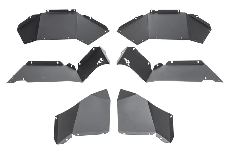 Rugged Ridge Rear Aluminum Inner Fender Liners - Black - JL