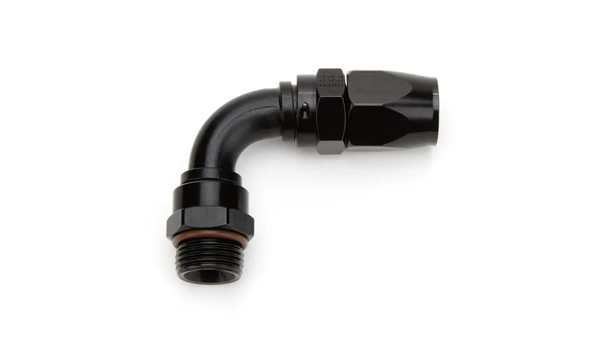 #10 Male Rad. Fitting x 90 Proflow Hose End Black