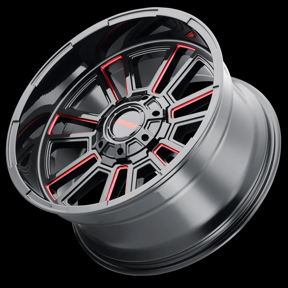 Mayhem Offroad Wheels Apollo 8115 RD 20x10 Prism Red Milled Gloss Black -19 Off Set 8 Lug 125.2 Bore 170 Bolt Circle Cast Aluminum