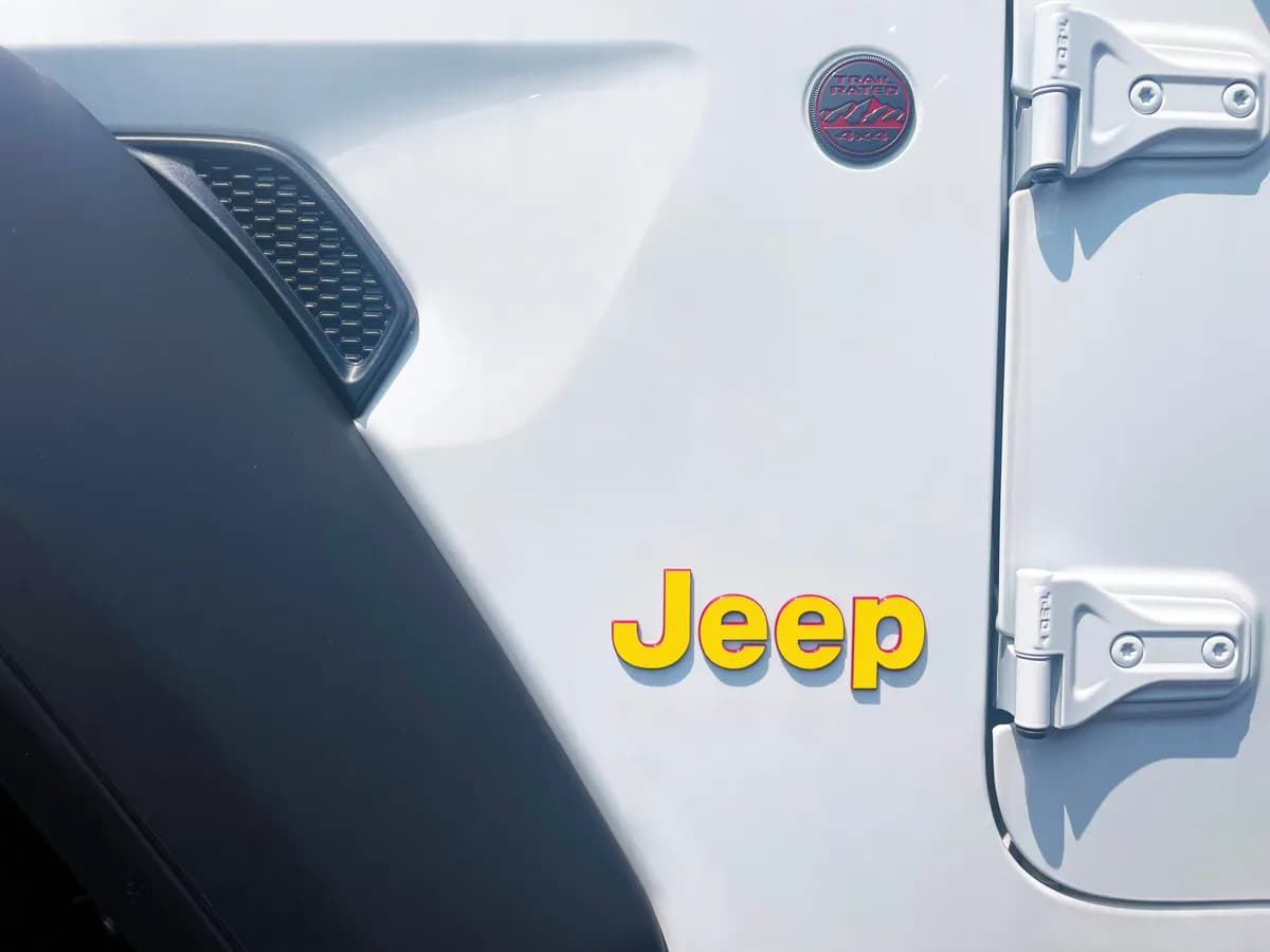 Yellow Jeep Fender Emblem Overlay Vinyl Decals 2pk
