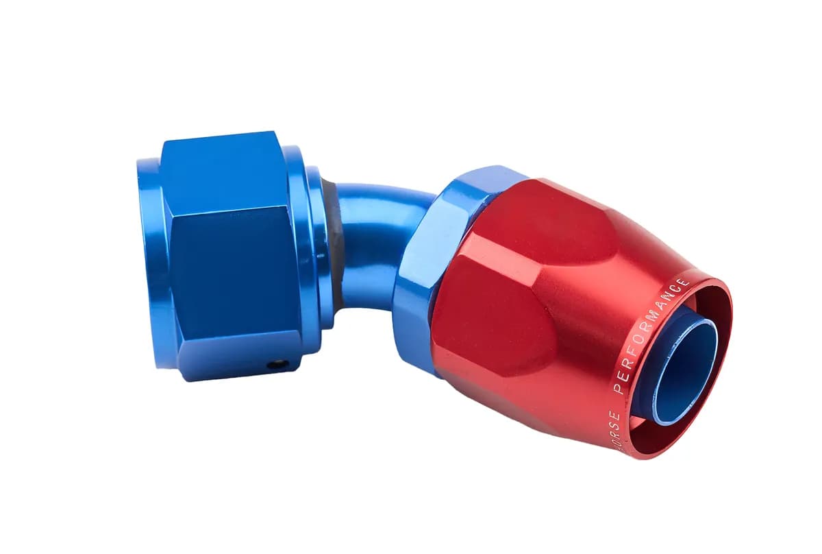 12 45 Degree Female Aluminum Hose End Red&blue