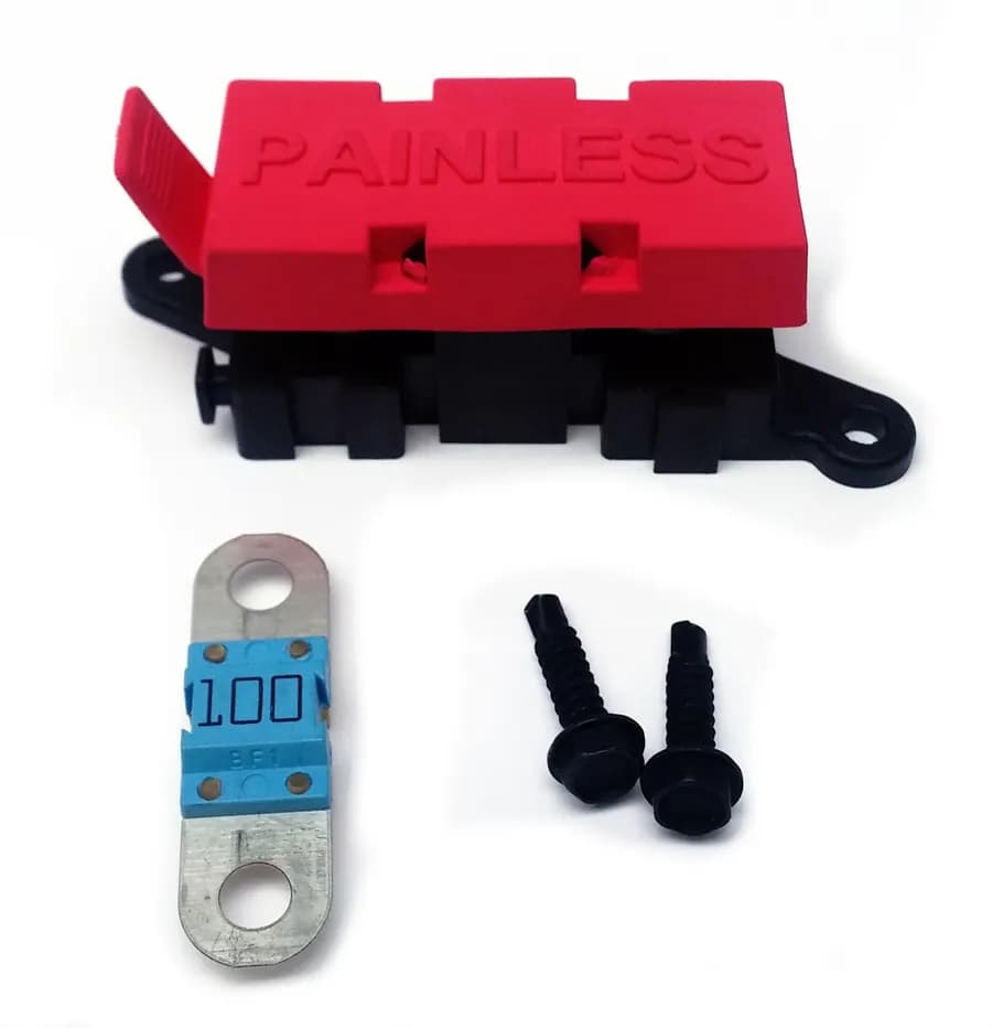 MIDI Fuse Holder; Incl. Mounting Base w/Hardware/Cover/[2] 100 Amp Fuses;
