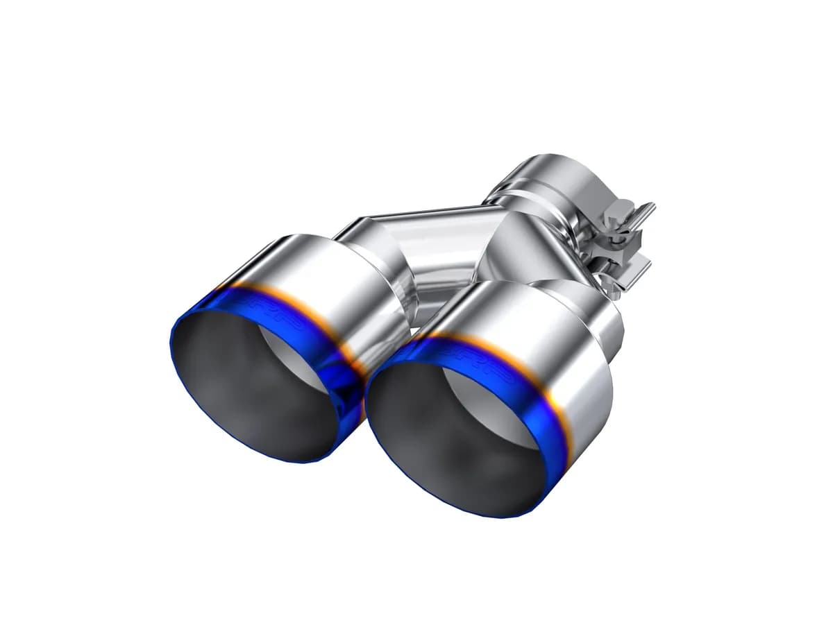 Armor Pro Burnt End Tip; T304 Stainless Steel; 2.5 in. Inlet; Dual 4 in. OD. Out; Single Wall; 9.55 in. Length;